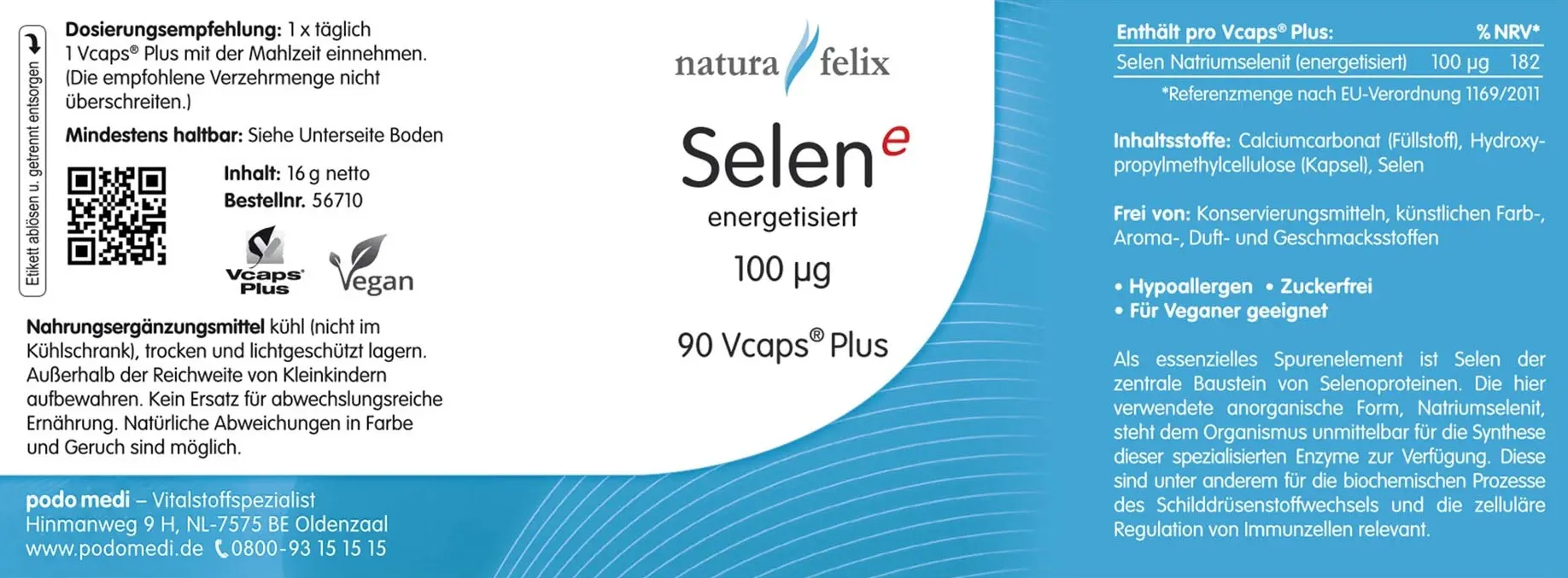Woscha Selen energetisiert 100 µg, 90 Kapseln  EAN: 8717729190449
