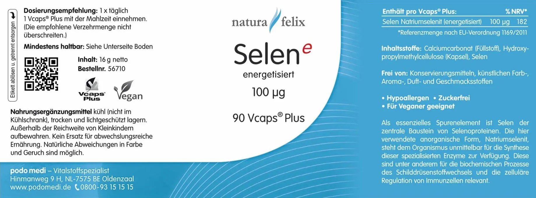 Woscha Selenium Energy 100 µg, 90 capsules  EAN: 8717729190449