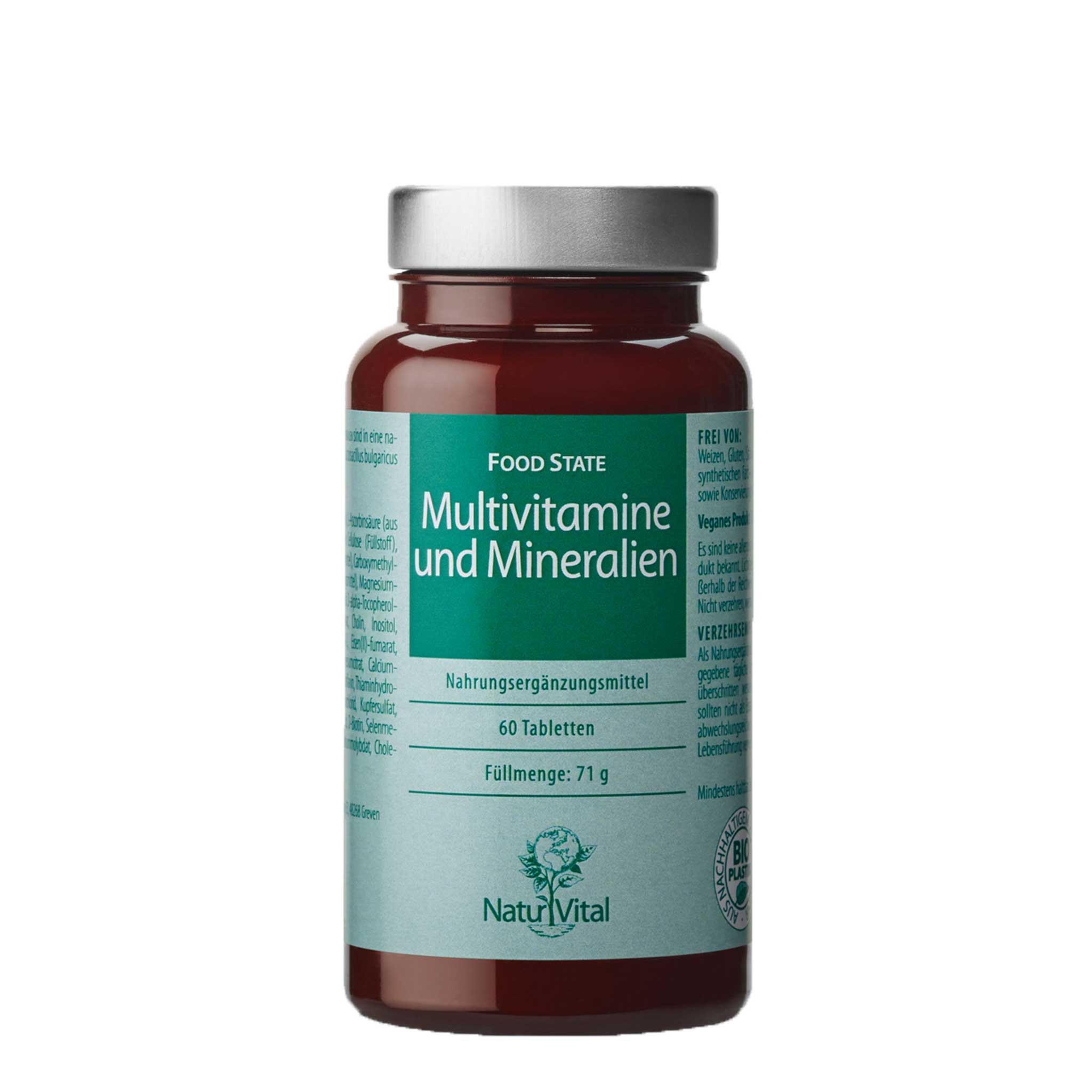 Multivitamine und Mineralien von Natur Vital beinhaltet 60 Tabletten