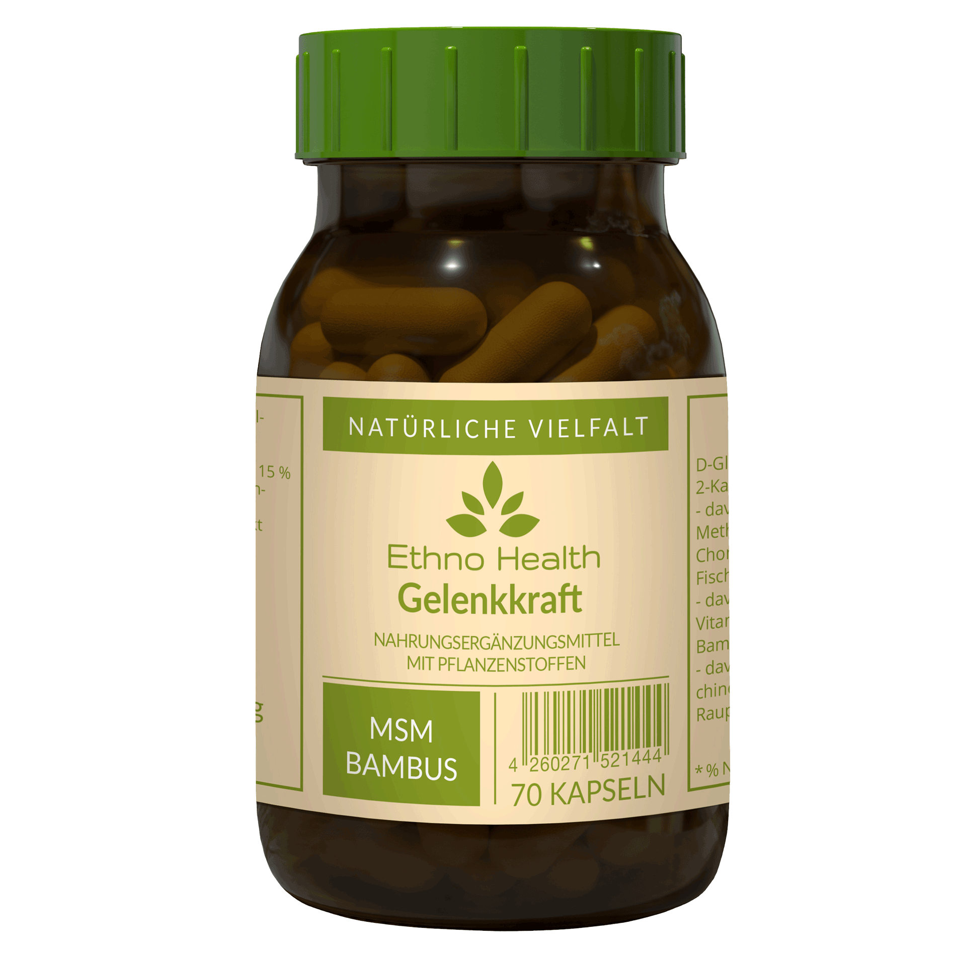 Gelenkkraft von Ethno Health beinhaltet 70 Kapseln
