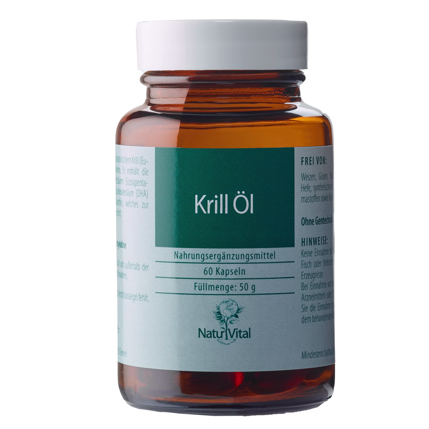 Krill Öl Natur Vital 60 Kapseln Krill Öl von Natur Vital beinhaltet 60 Kapseln