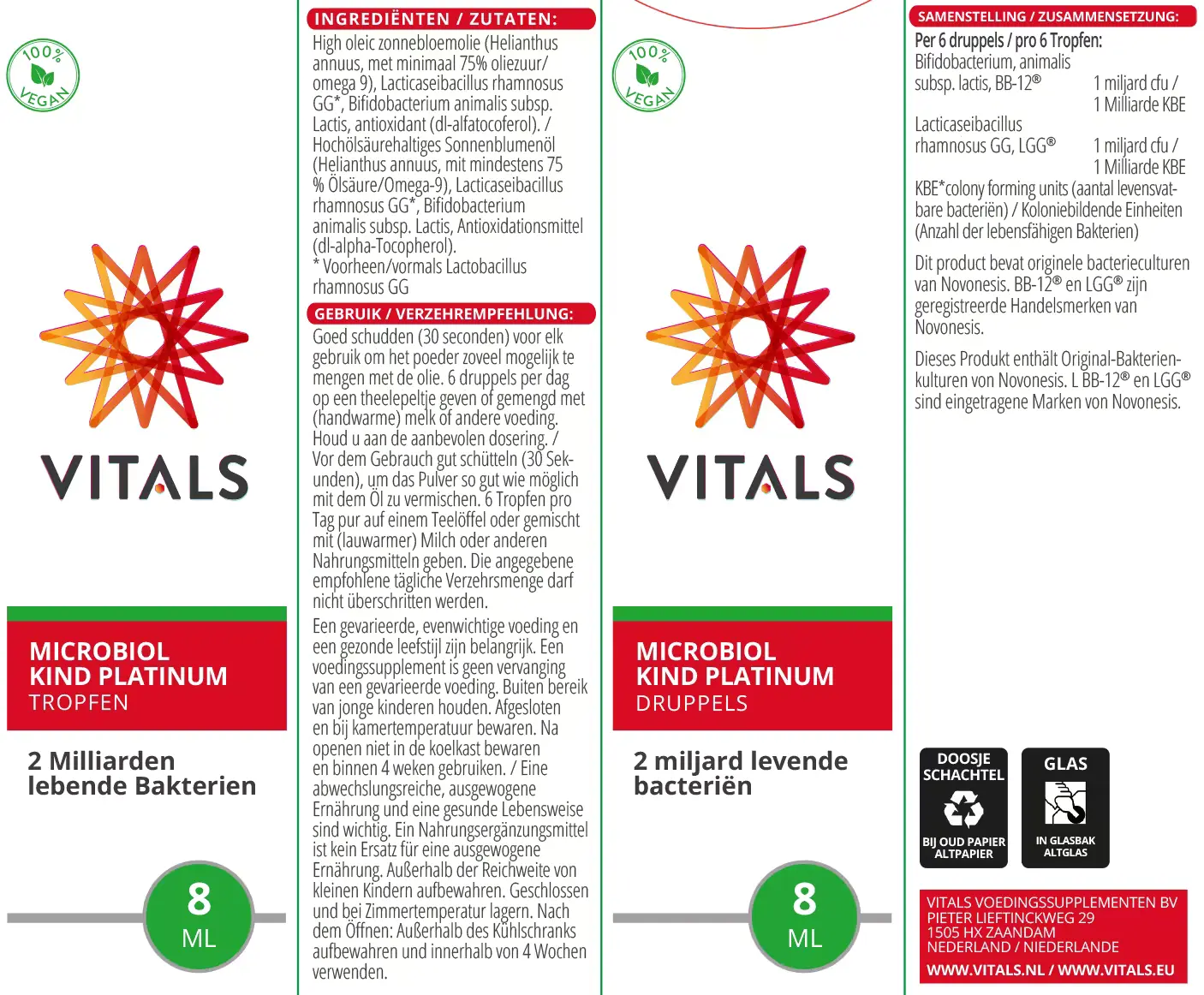 Vitals Microbiol Kind Platinum Tropfen, 8 ml = 16 Tagedosen  EAN: 8716717004706
