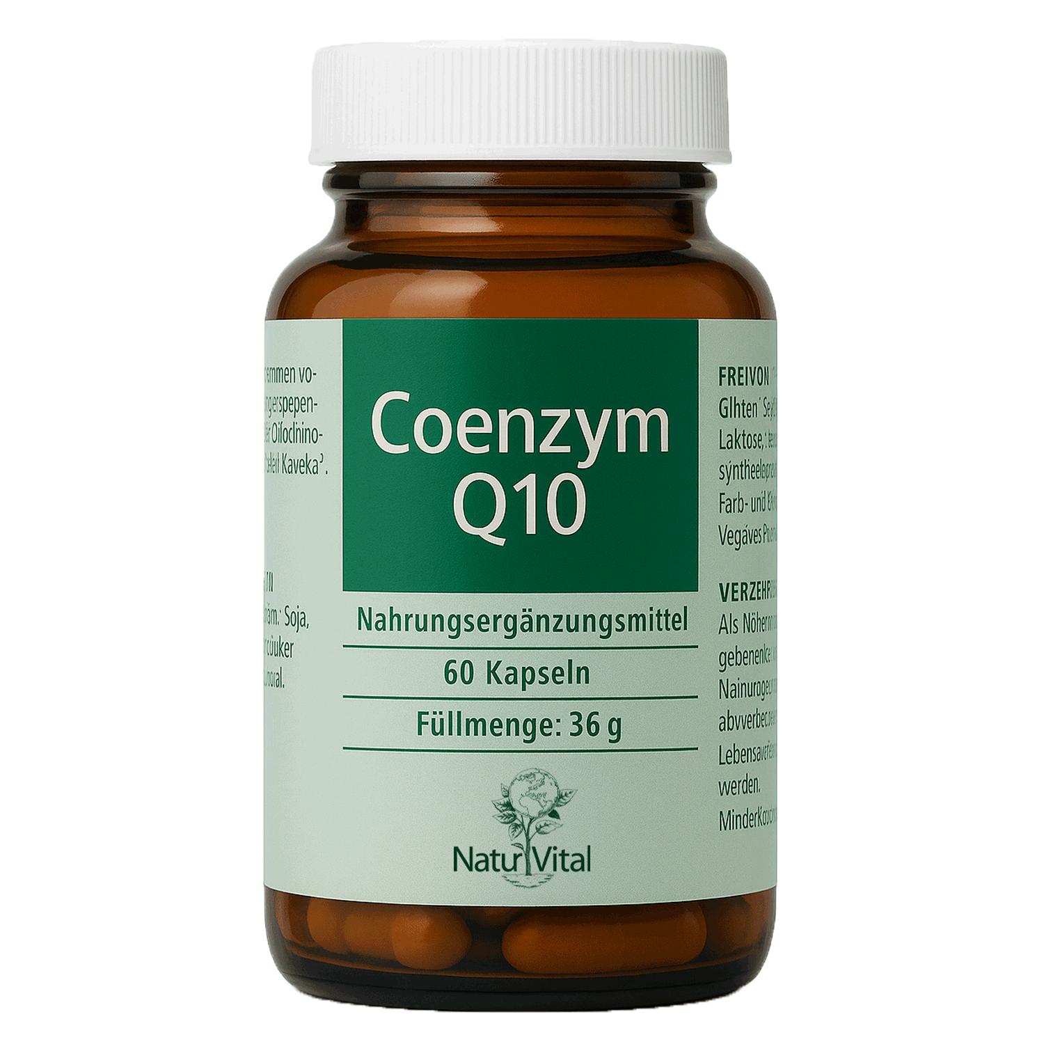 Coenzym Q10 von Natur Vital beinhaltet 60 Kapseln
