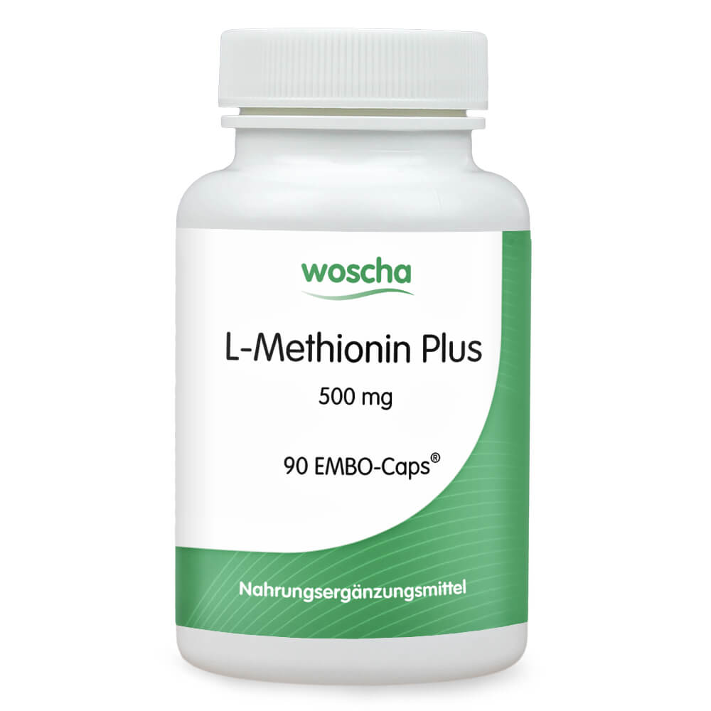 Woscha L-Methionin Plus P-5-P von podo medi beinhaltet 90 EMBO-CAPS