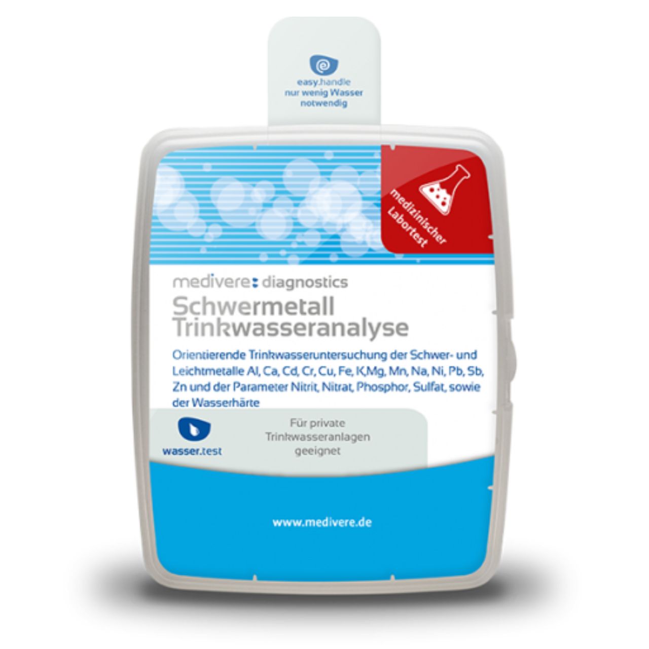 Medivere Schwermetall Trinkwasseranalyse  EAN: 4250570301038