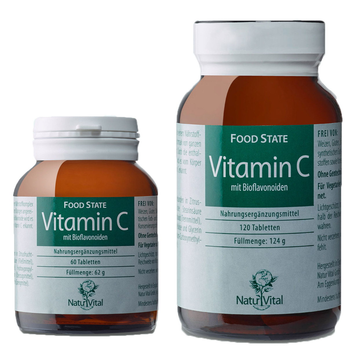Vitamin C mit Bioflavonoiden von Natur Vital 60 und 120 Tabletten Vorschau 