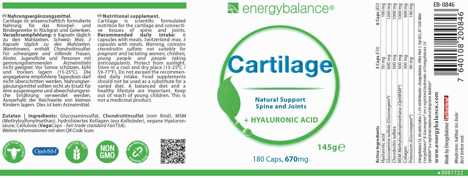 Cartilage Etikett von Energybalance