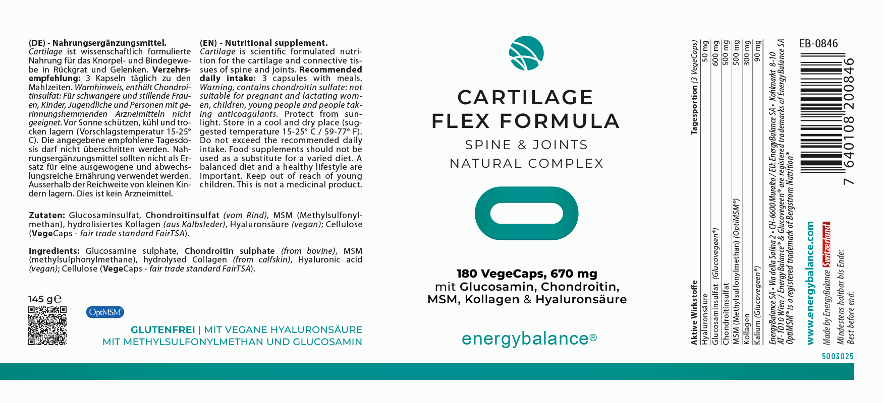 Cartilage Etikett von Energybalance