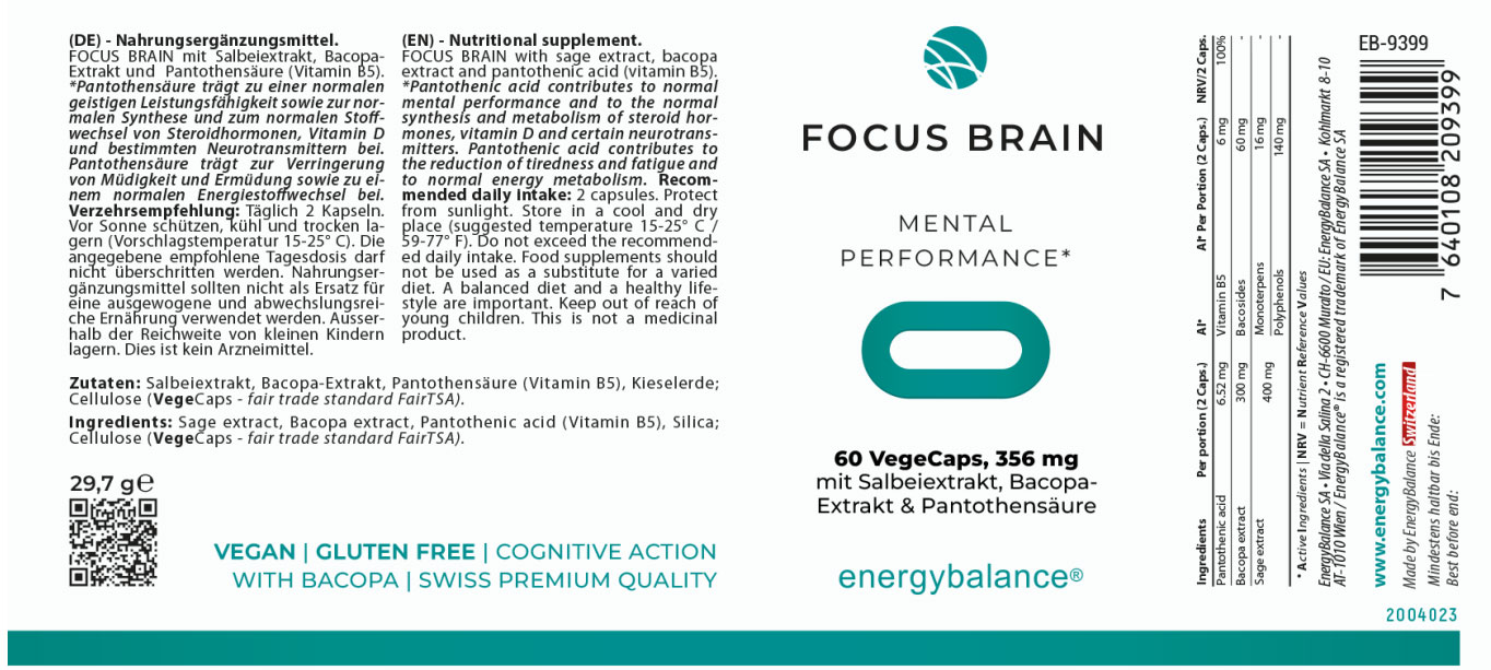 Etikett Focus Brain Kapseln