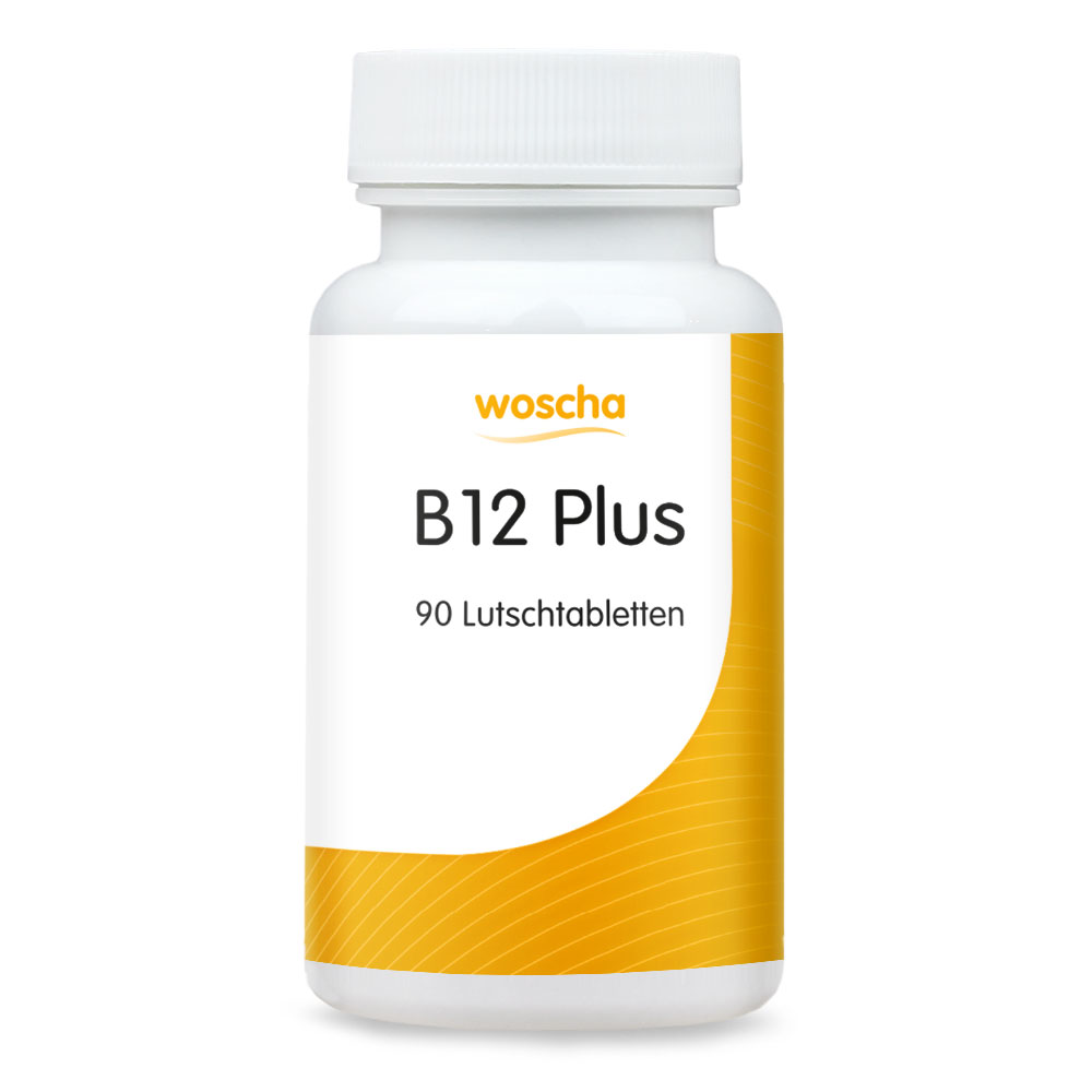 Woscha B12 Plus, 90 Tabletten Methylcobalamin Adenosylcobalamin Vitamin B12 Energiezufuhr EAN: 8717729191446