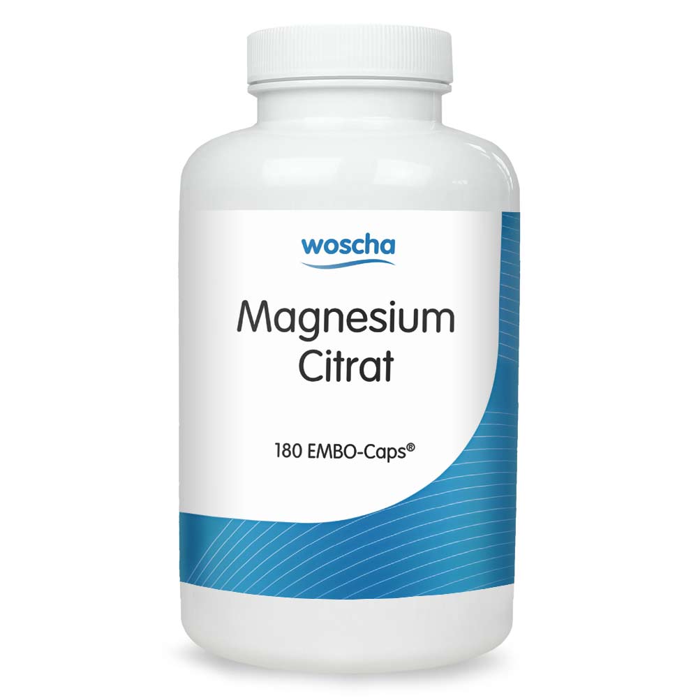Woscha Magnesium Citrat von podo medi beinhaltet 180 Kapseln
