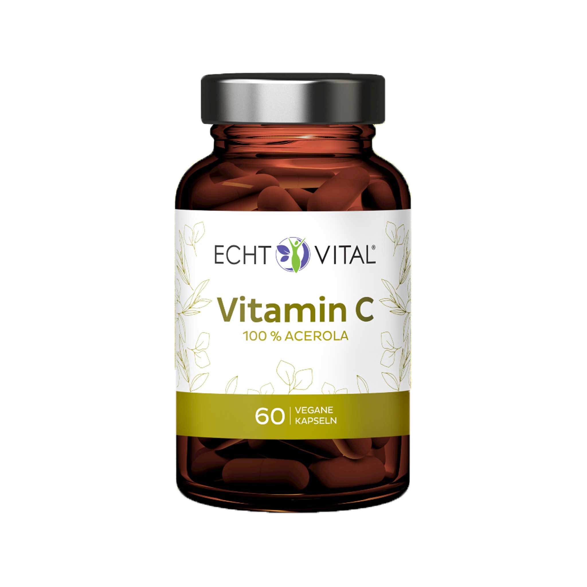 Vitamin C aus Acerola von Echt Vital beinhaltet 60 vegane Kapseln