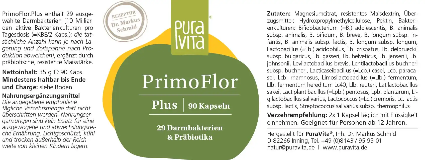 PuraVita PrimoFlor Plus, 90 Kapseln  EAN:
