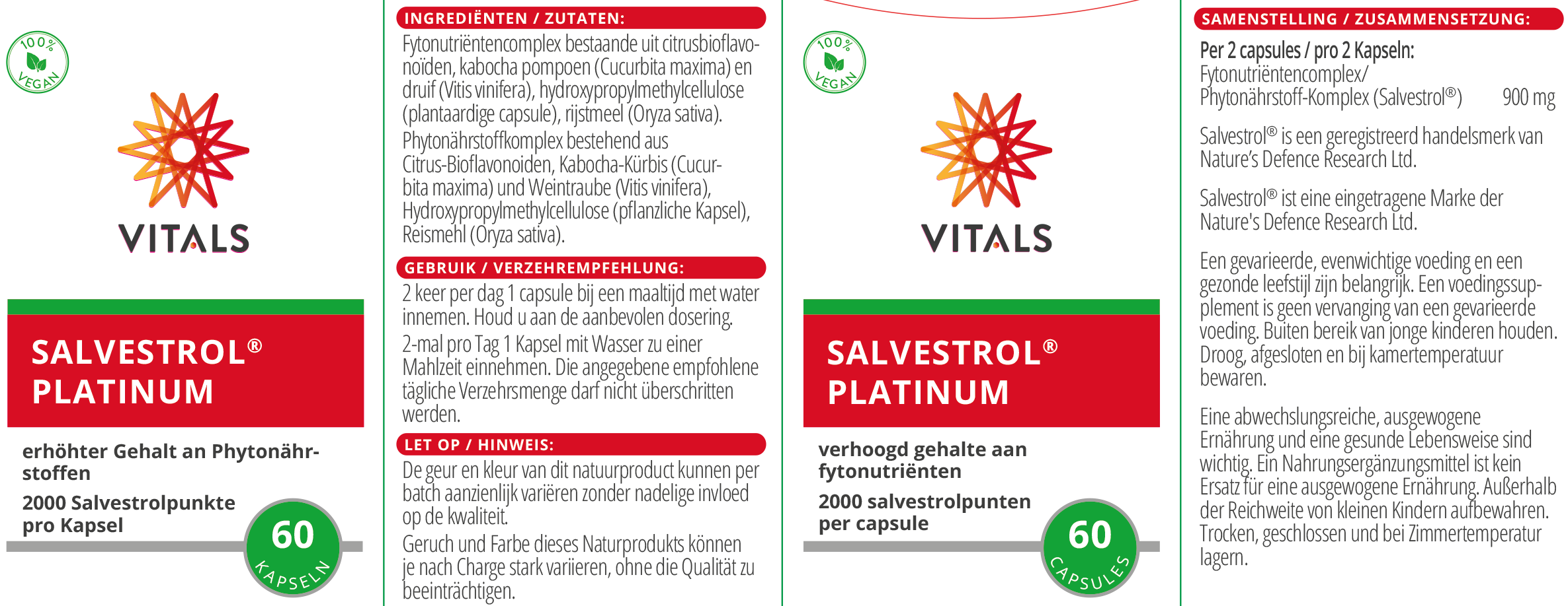 Vitals Salvestrol Platinum, 60 capsules  EAN: 8716717001507