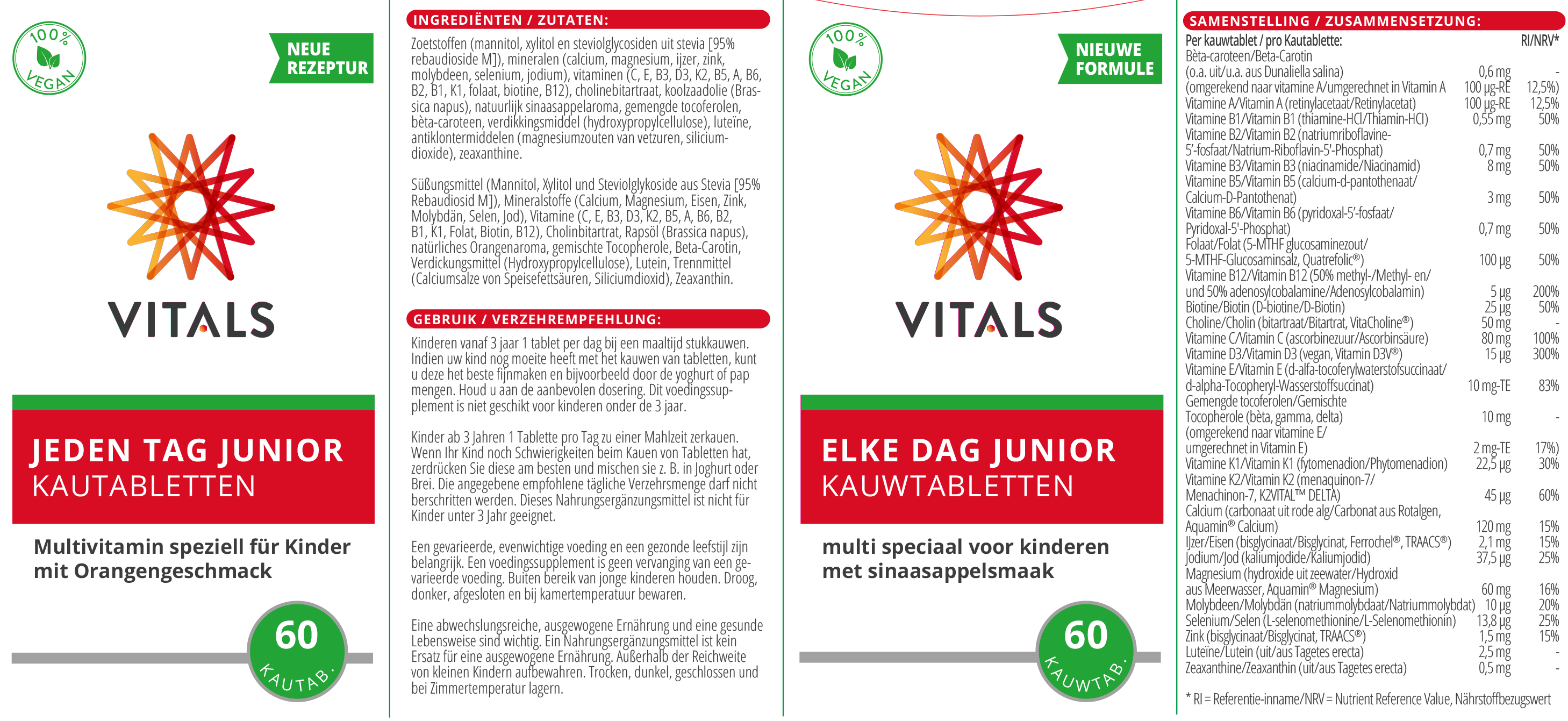 Vitals Every day Junior, 60 chewable tablets  EAN: 8716717004928