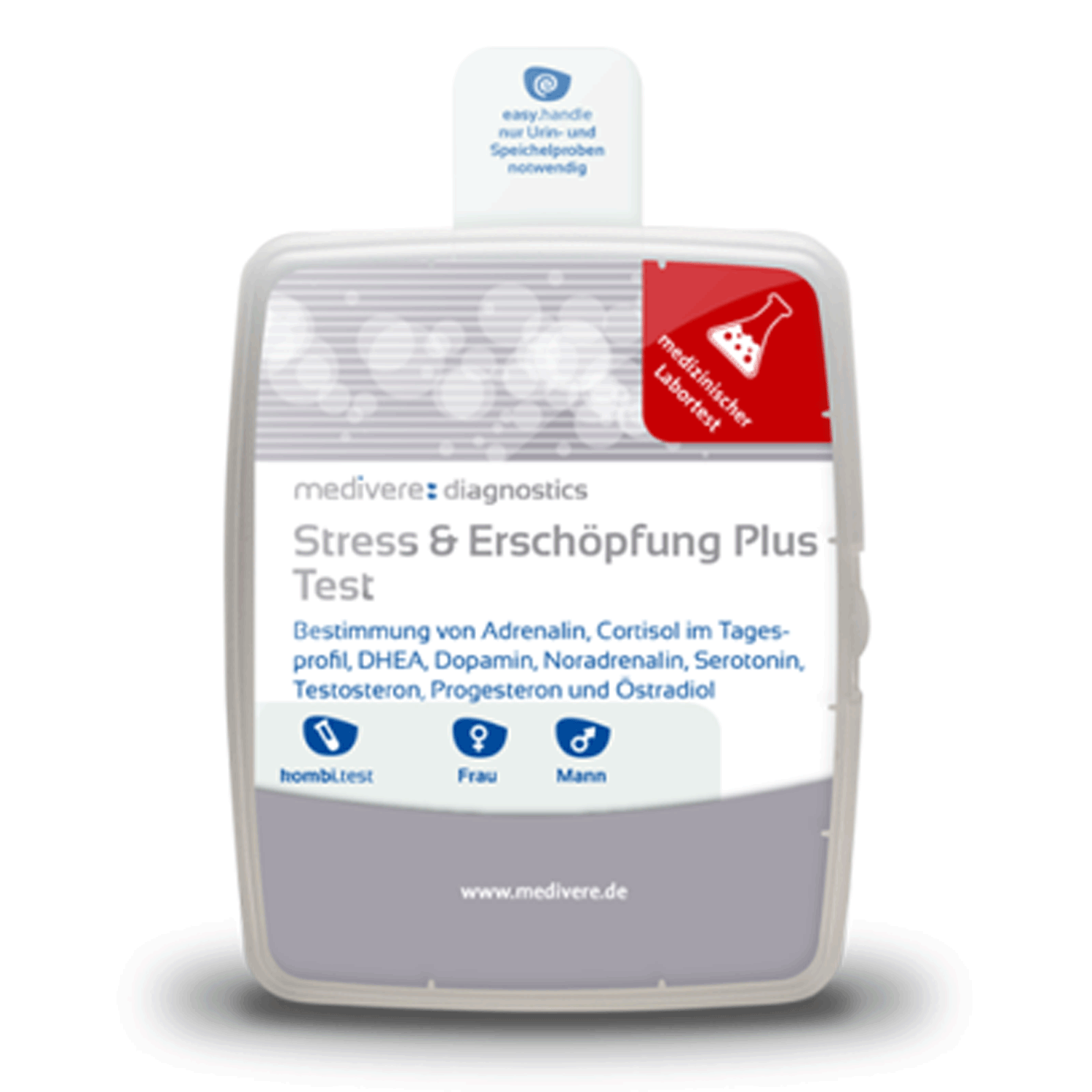 Medivere Stress & Erschöpfung Plus Test Medivere Laboranalyse Cortisol 110001DE Stresshormon EAN: 4250570300536