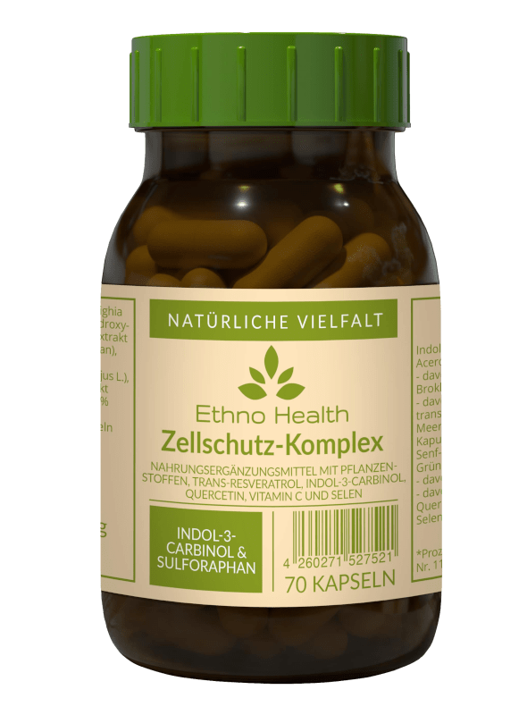 Zellschutz Komplex Ethno Health 70 Kapseln Zellschutz Komplex von Ethno Health beinhaltet 70 Kapseln