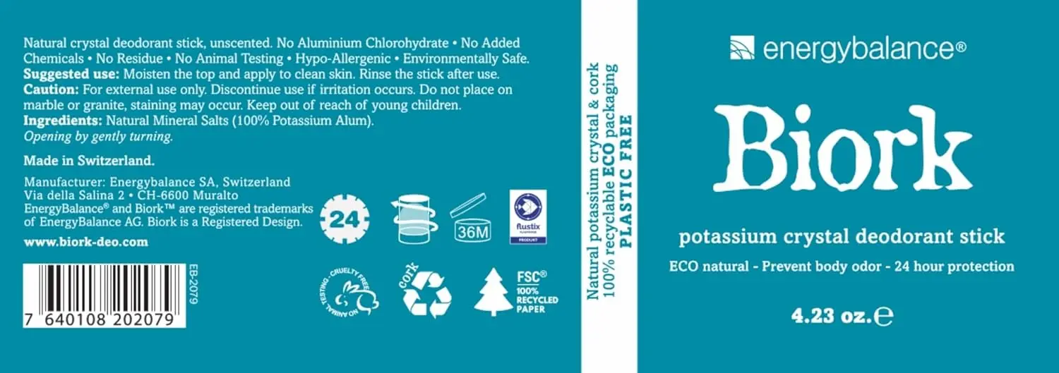 EnergyBalance Biork Deo EnergyBalance® Crystal Stick unscented 120 g Haut EAN: 7640108202611