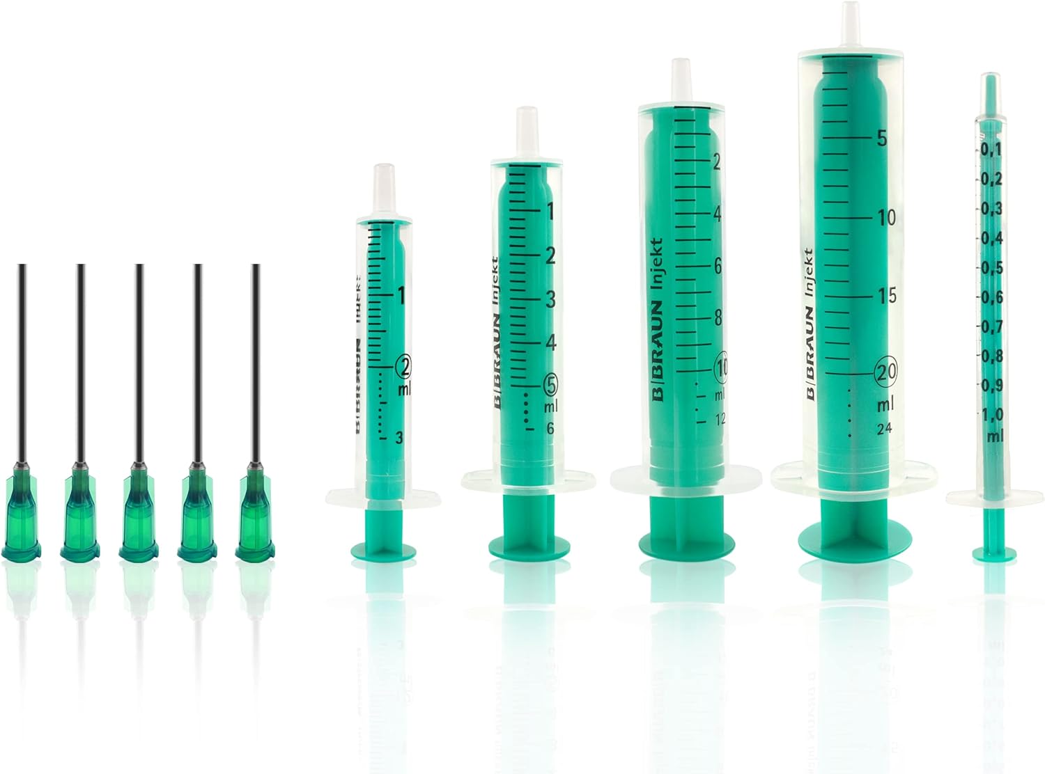 Eine Einweg-Spritze 1 ml inkl. 37 mm Kanüle mit stumpfer Nadel