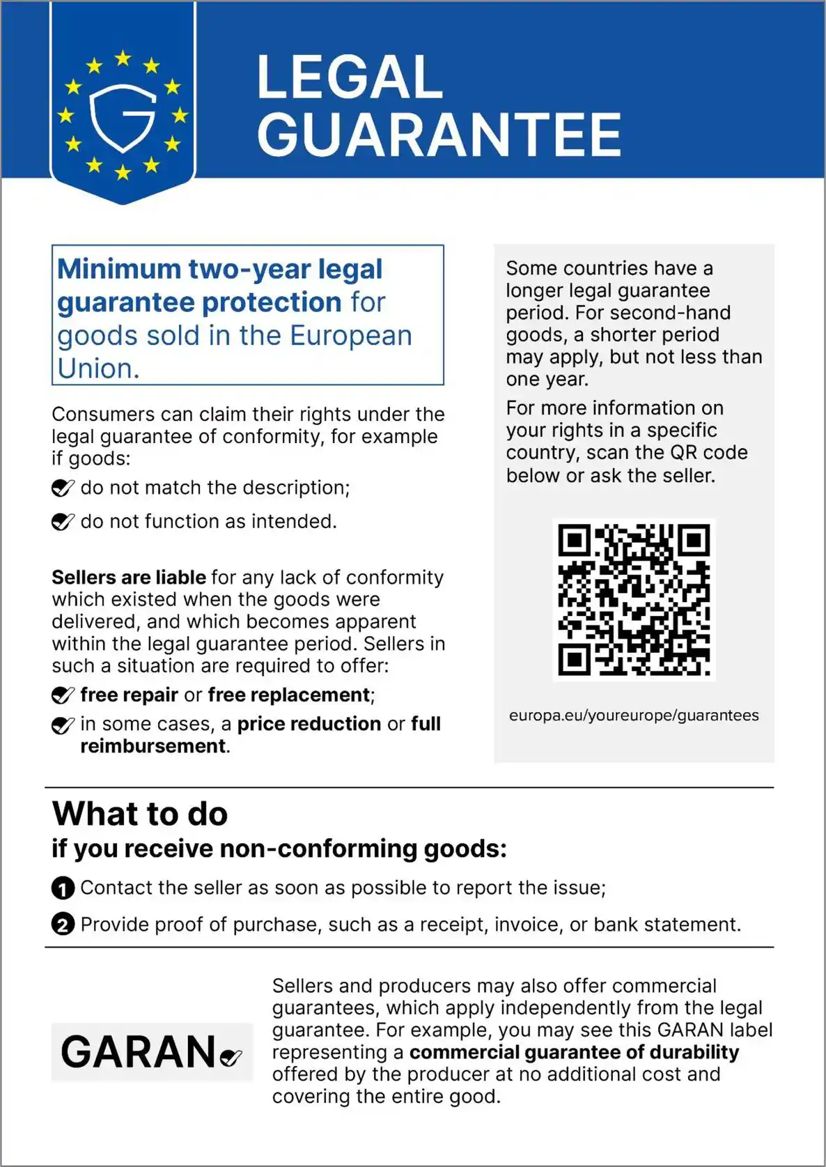 Gewaehrleistungs-Label der EU