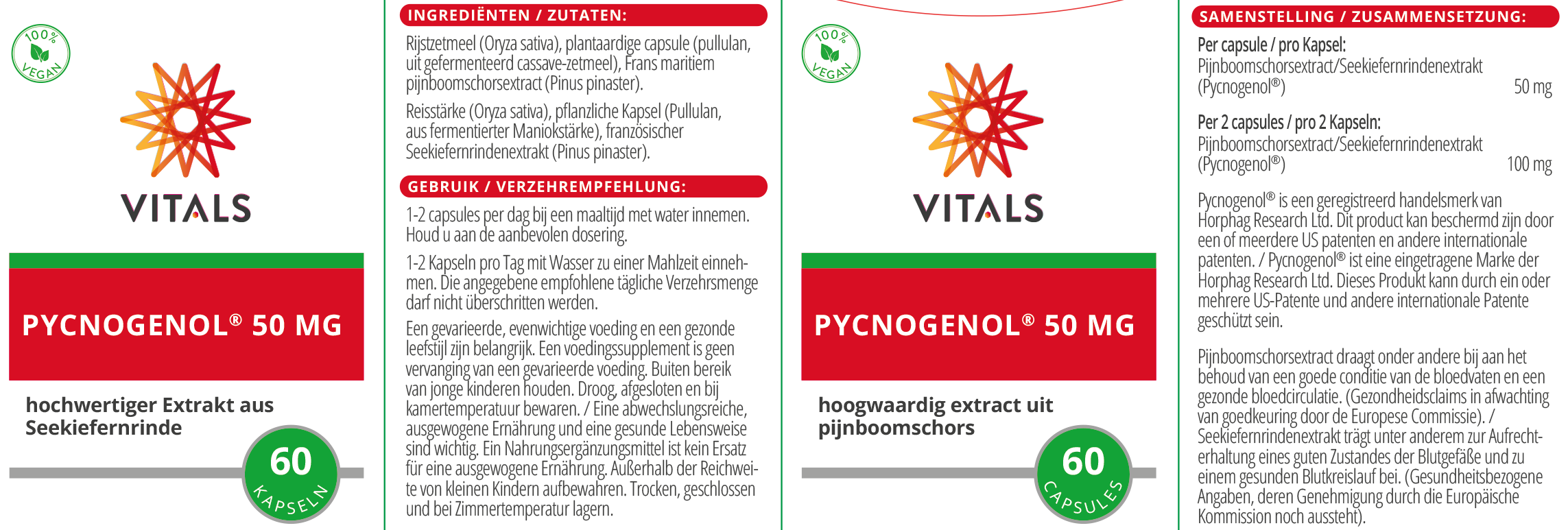 Vitals Pycnogenol®, 60 capsules  EAN: 8716717002924