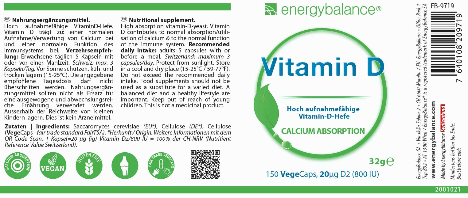 Vitamin D Etikett von Energybalance