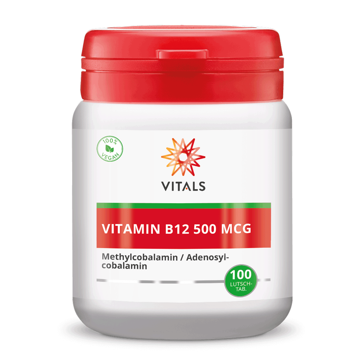 Vitals Vitamin B12 500 mcg, 100 Lutschtabletten Methylcobalamin aktives Vitamin B12 EAN: 8716717004430