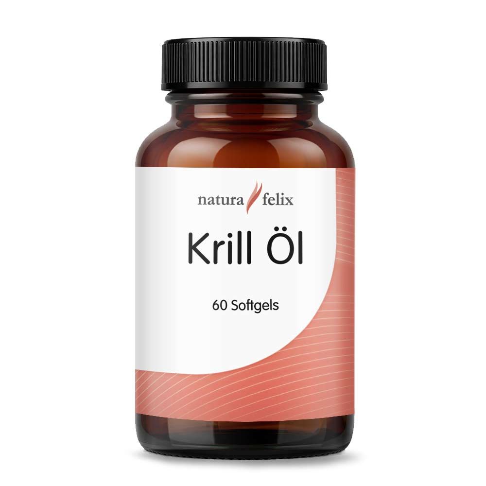 natura-felix Krill Öl von podo medi beinhaltet 60 Kapseln je 500 Milligramm Krillöl.