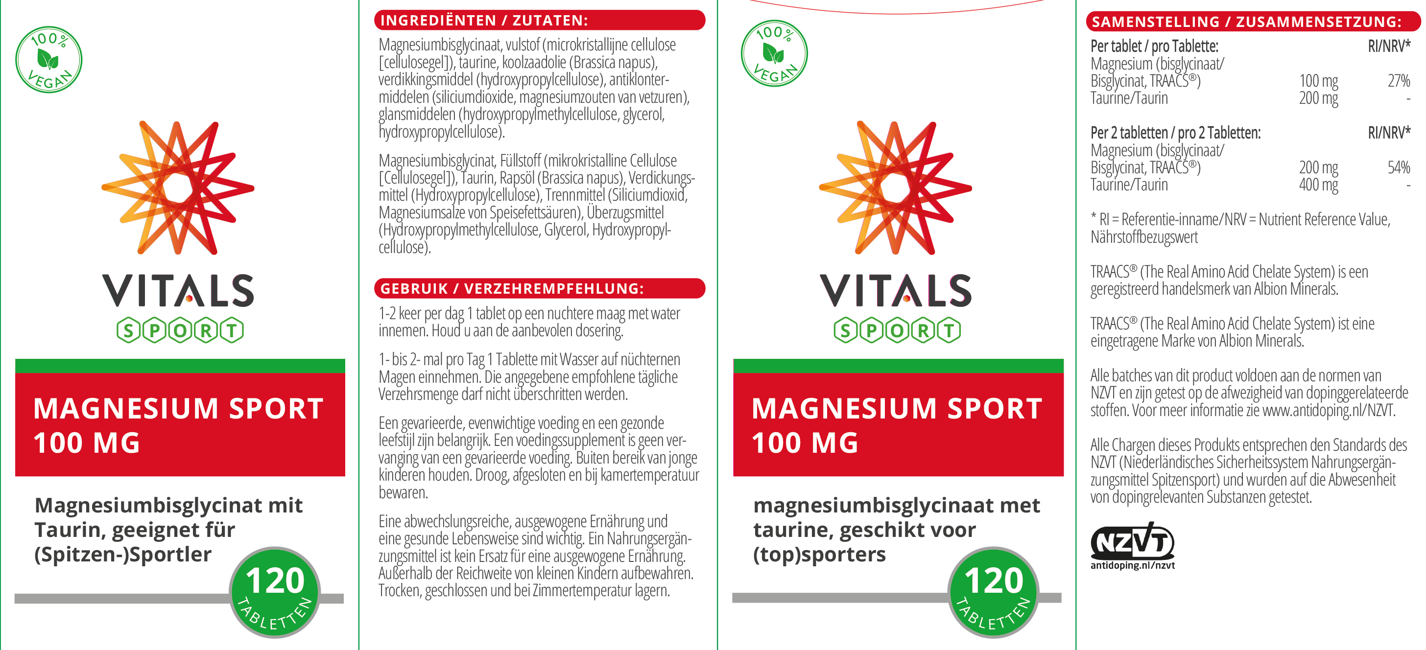 Vitals Magnesium Sport 100 mg, 120 Tabletten Muskelkater EAN: 8716717004348