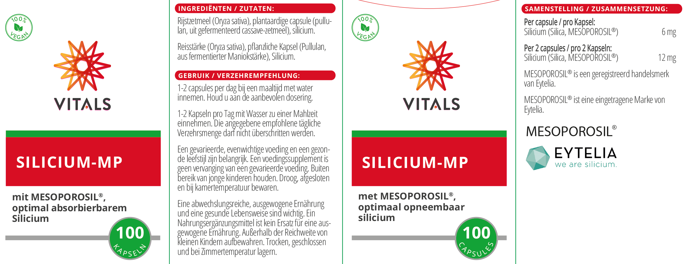 Vitals Silicium-MP, 100 Kapseln  EAN: 8716717004515