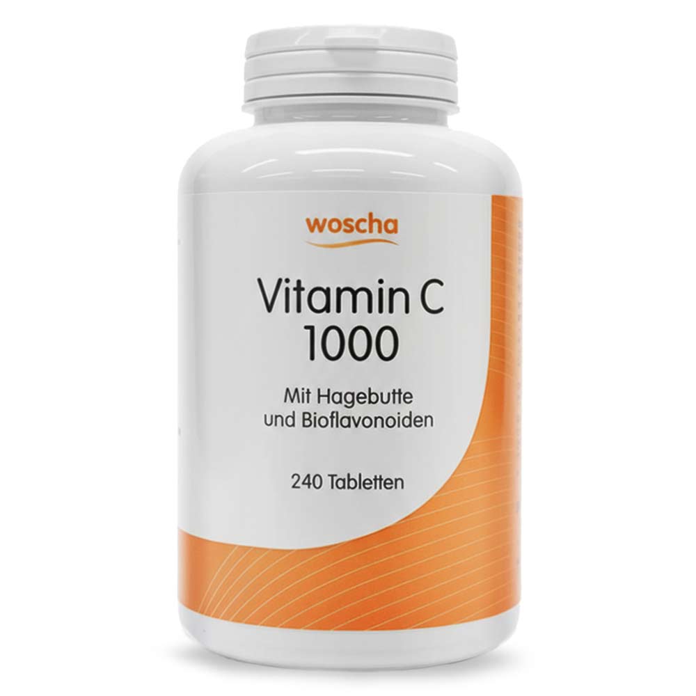 Woscha Vitamin C 1000 mit Hagebutte von podo medi beinhaltet 240 Tabletten