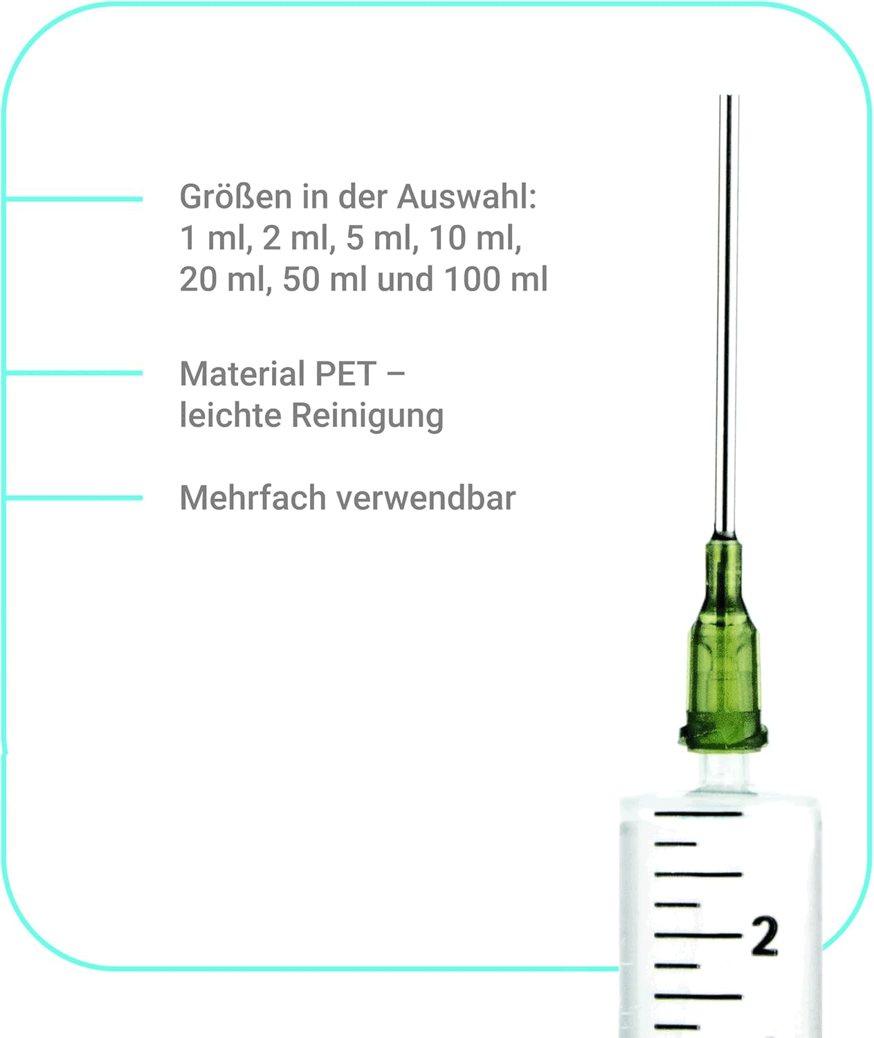 EnergyVital Disposable syringe 10 ml + 37 mm cannula with blunt needle  EAN: