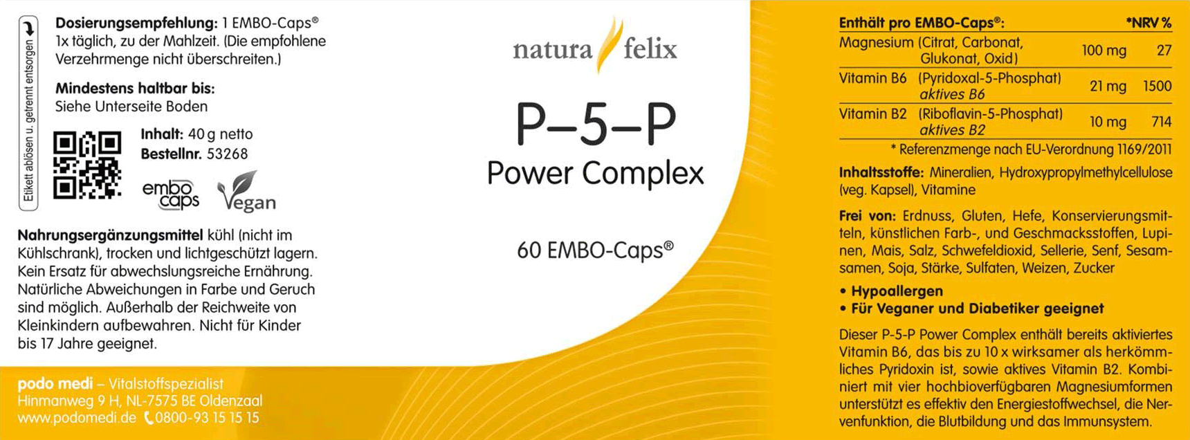 P5P von natura-felix Label P5P von natura-felix Label