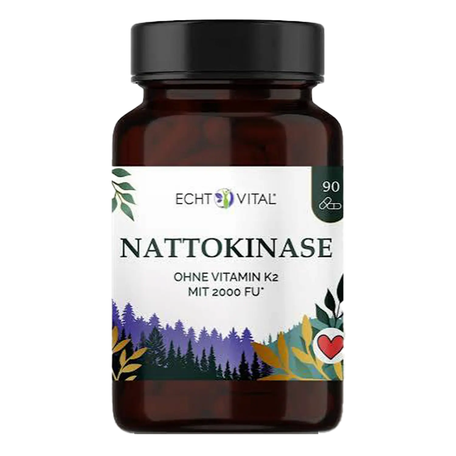 Echt Vital Nattokinase capsules 2.000 FU, 90 capsules  EAN: 4260635732639