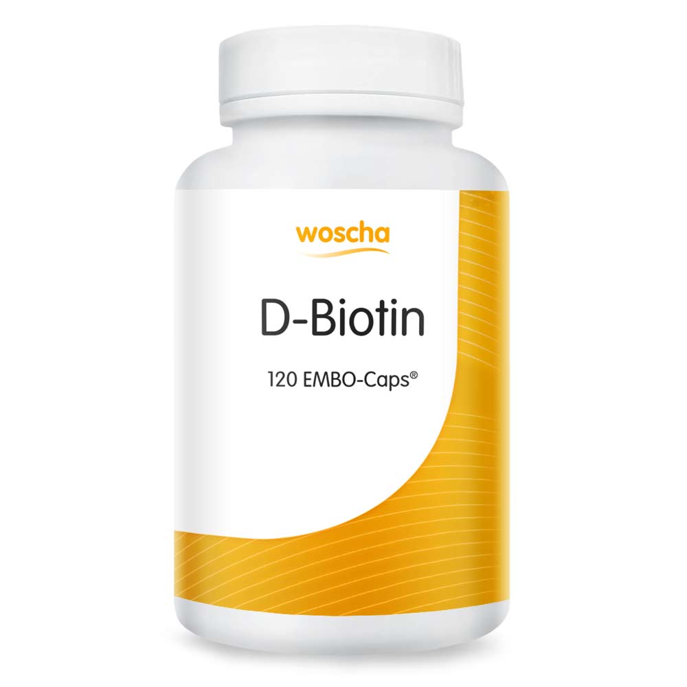 Woscha D-Biotin, 120 EMBO-Caps Biotin D-Biotin Biotin für Haut und Haare EAN: 8717729190364