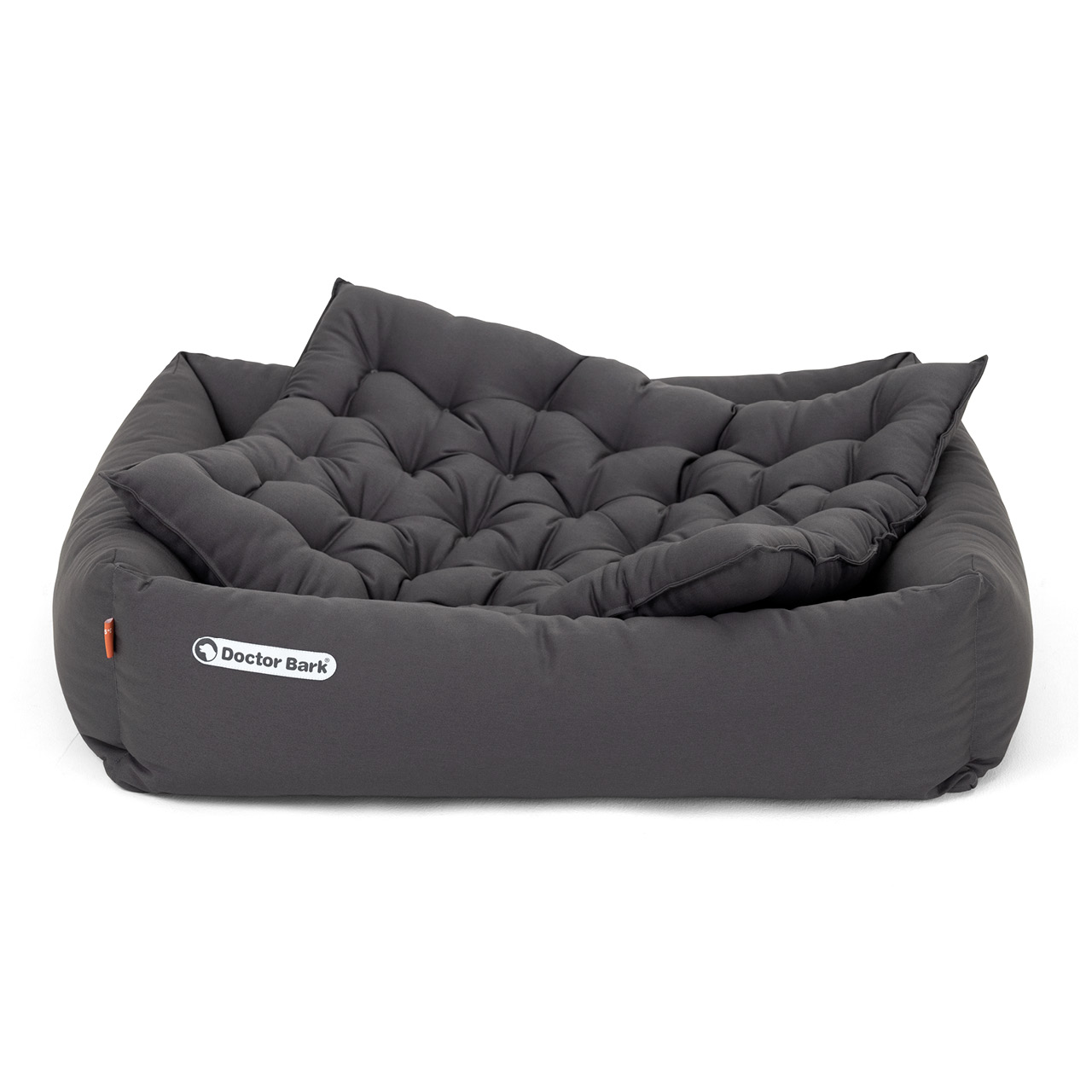 Hundebett orthopädisch und Einlegekissen in grau von Doctor Bark