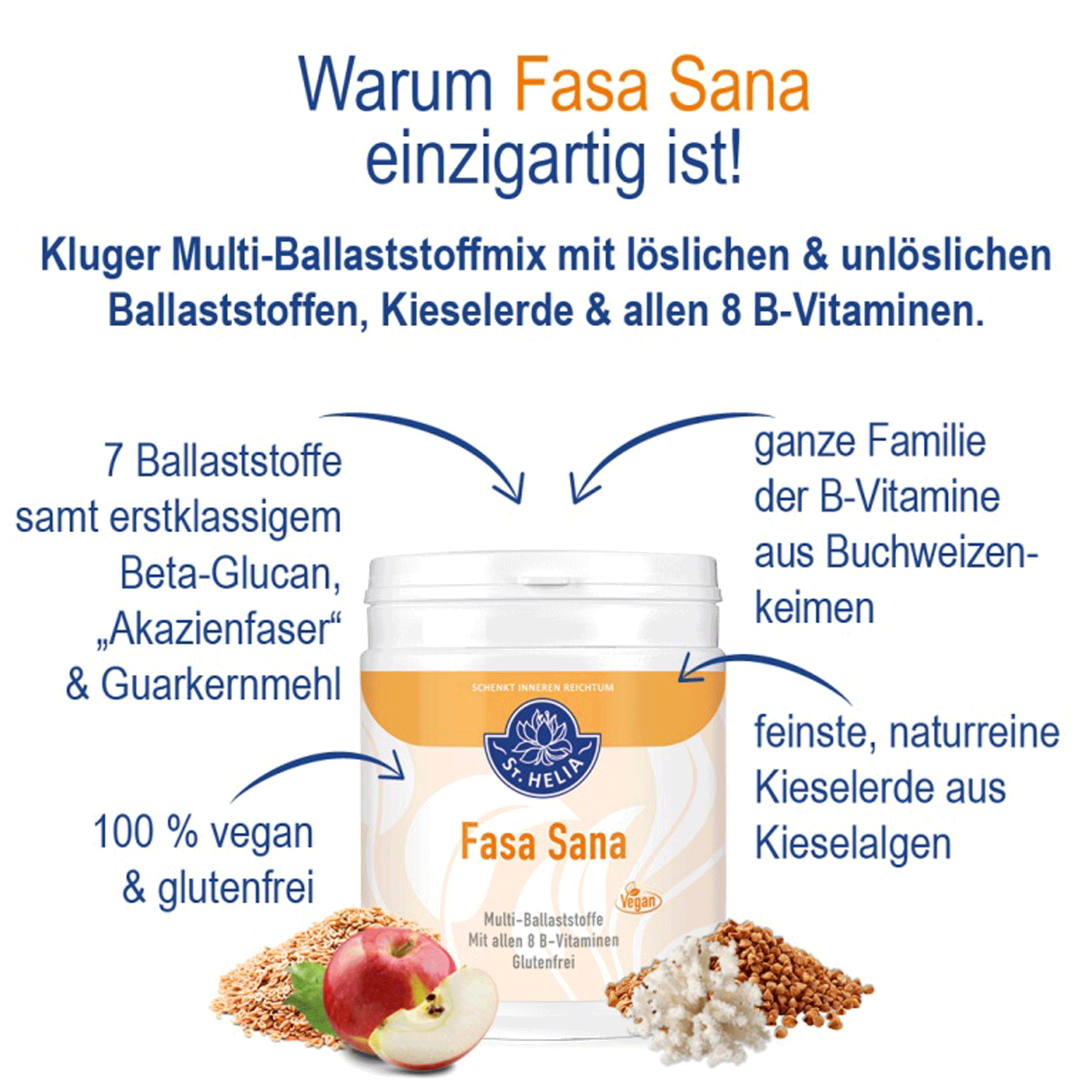 St. Helia FasaSana Multi-Ballaststoffe, 275 g Pulver  EAN: 4260296431056
