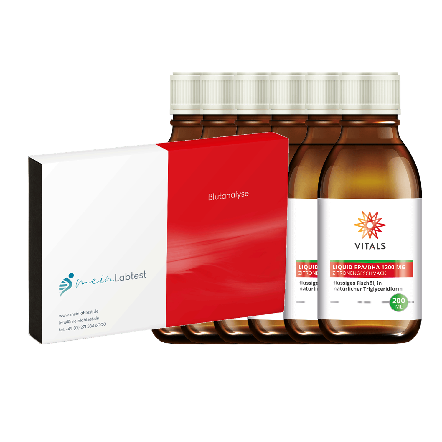 Omega-3 Liquido Pacchetto Normale Perfetto (Vitals + MeinLabtest)