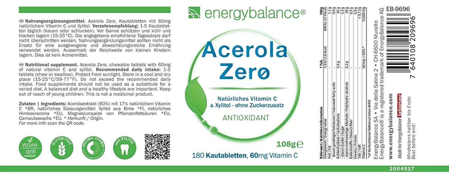 Acerola von EnergyBalance Etikett