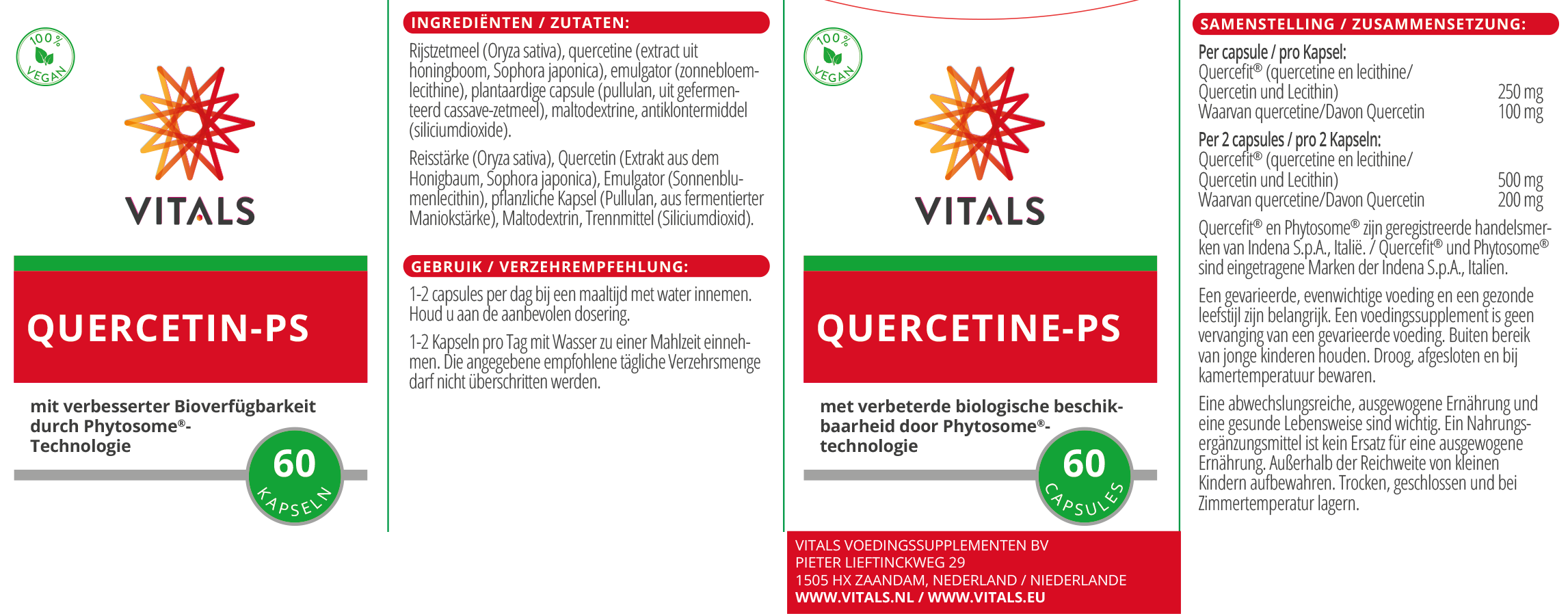 Vitals Quercetin-PS, 60 capsules  EAN: 8716717003969