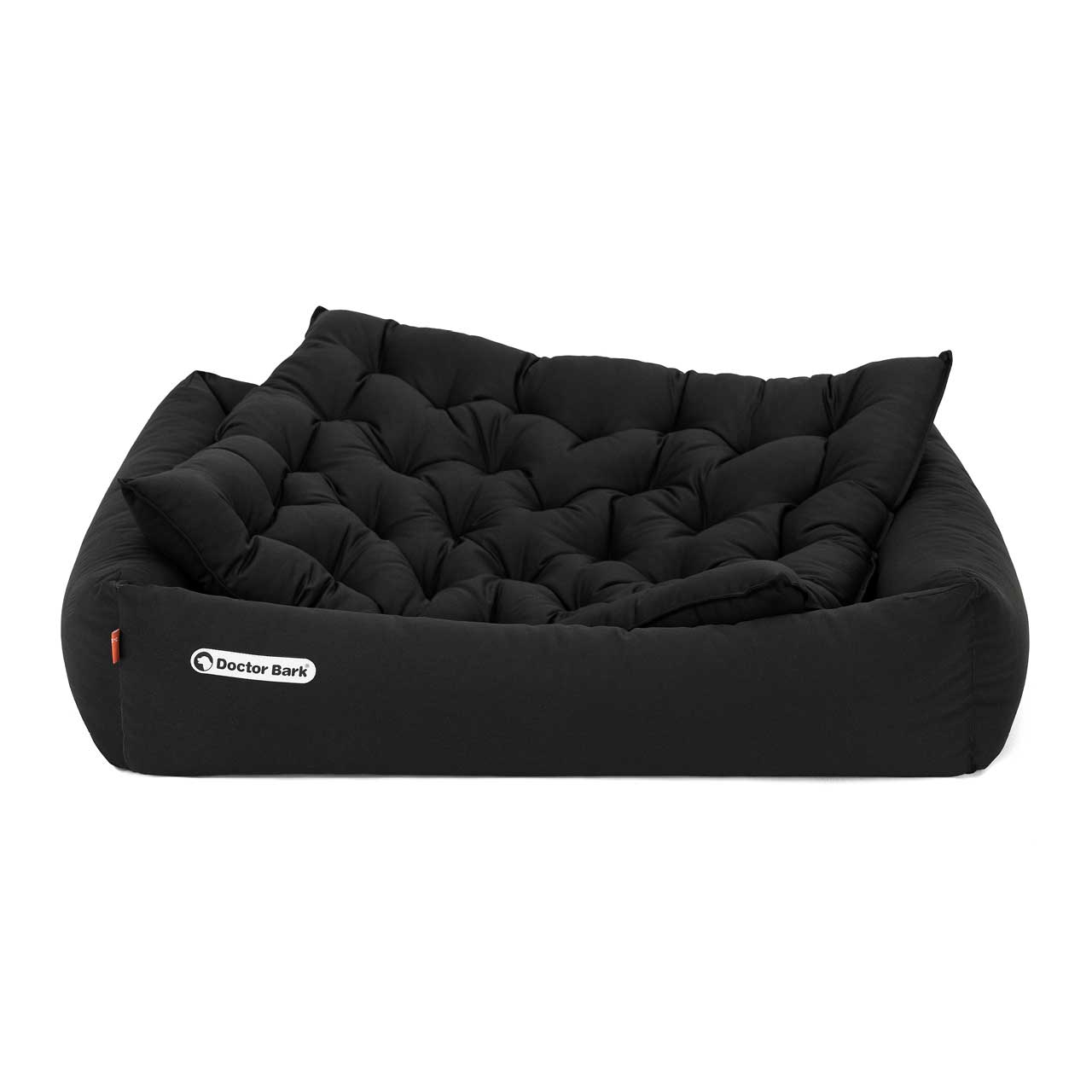Hundebett orthopädisch und Einlegekissen in schwarz von Doctor Bark