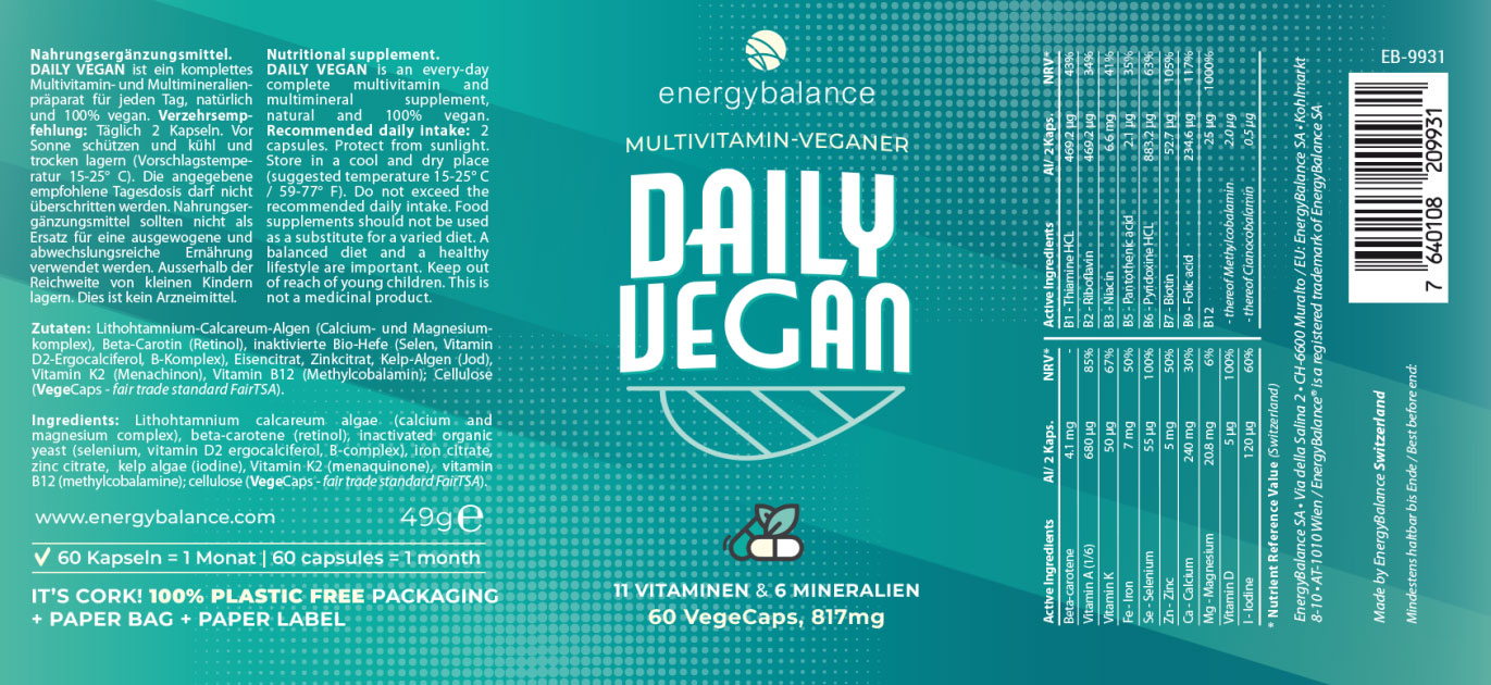Etikett Daily Vegan Korkdose