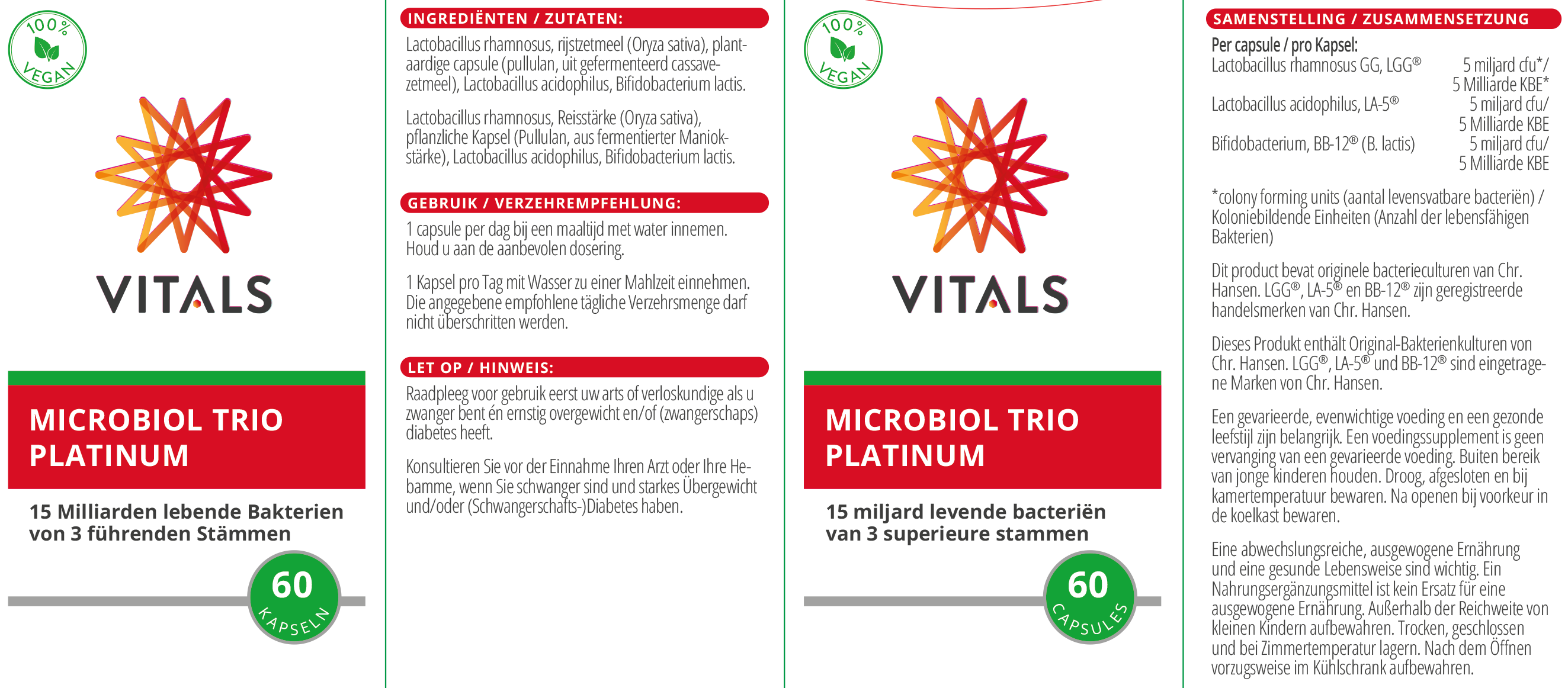 Vitals Microbiol Trio Platinum, 60 Kapseln Darmflora EAN: 8716717003334