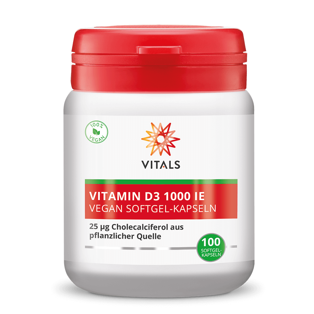 Vitals Vitamin D3 1000 IE, 100 Softgel-Kapseln  EAN: 8716717004713