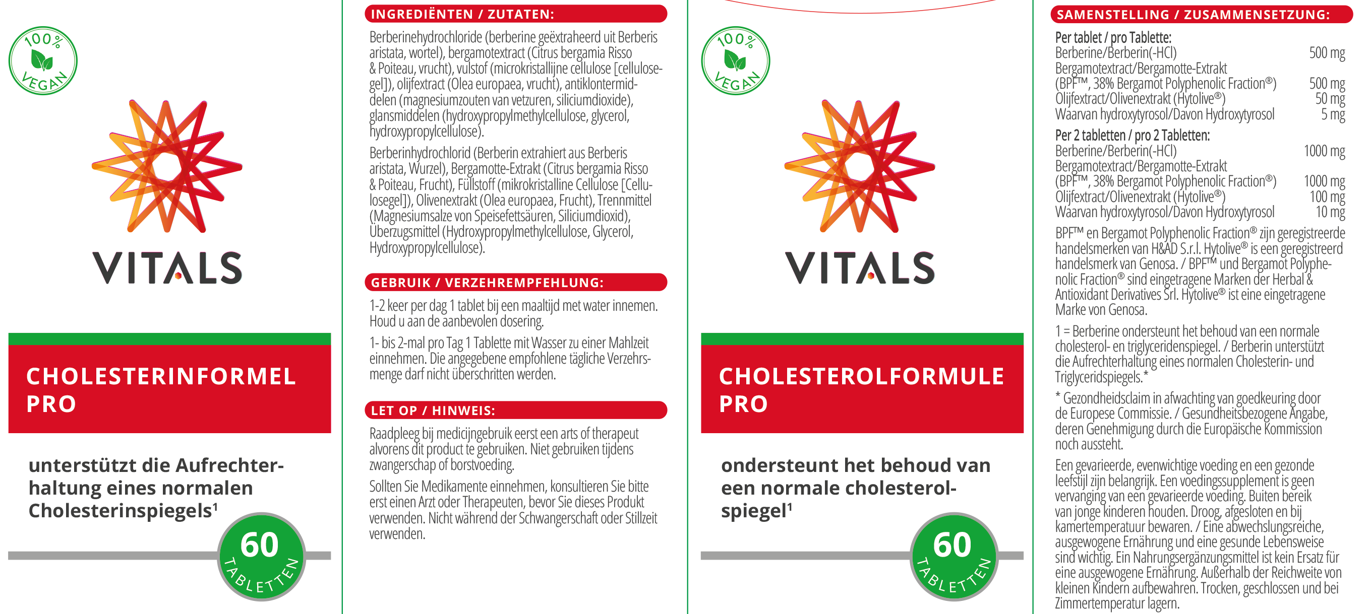 Vitals Cholesterinformel Pro, 60 Tabletten Herz EAN: 8716717004201