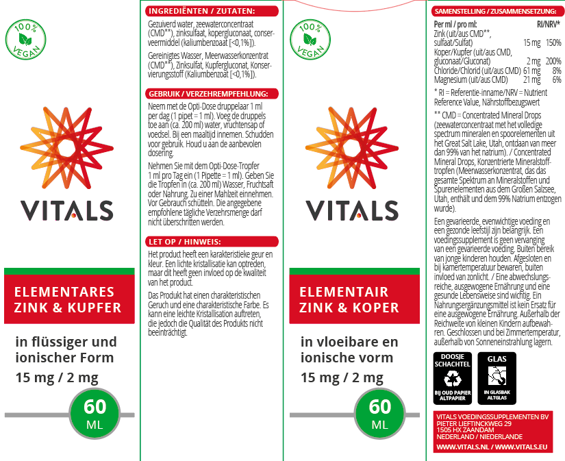 Vitals Elementares Zink & Kupfer, 60 ml Immunsystem EAN: 8716717004492