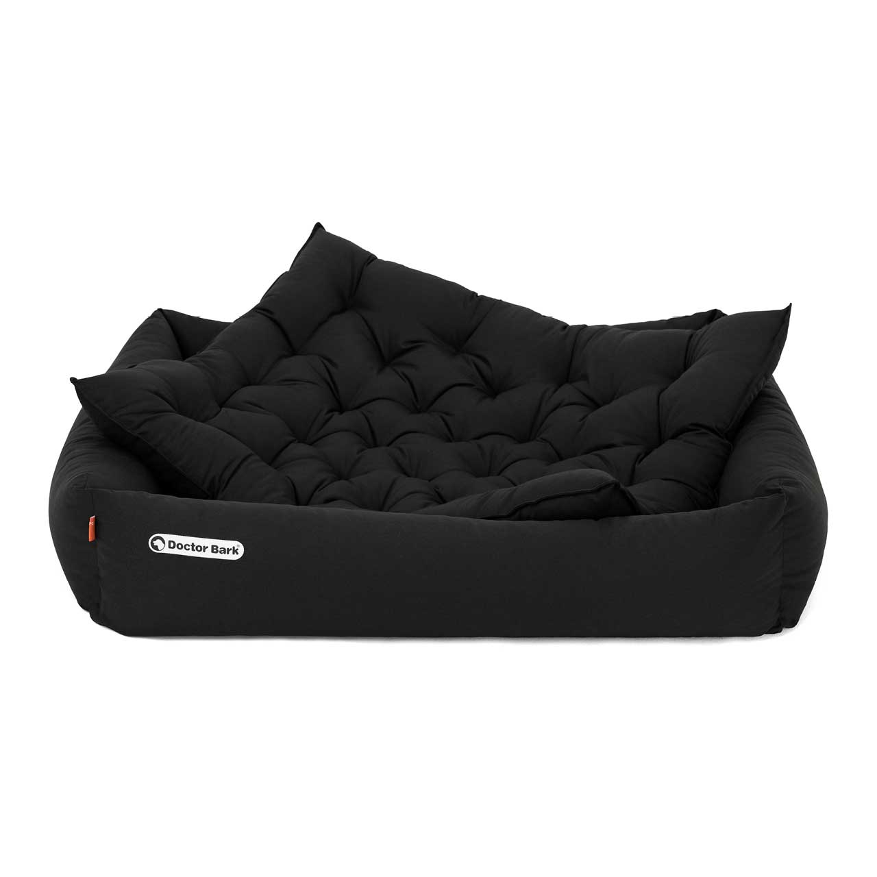 Hundebett orthopädisch und Einlegekissen in schwarz von Doctor Bark