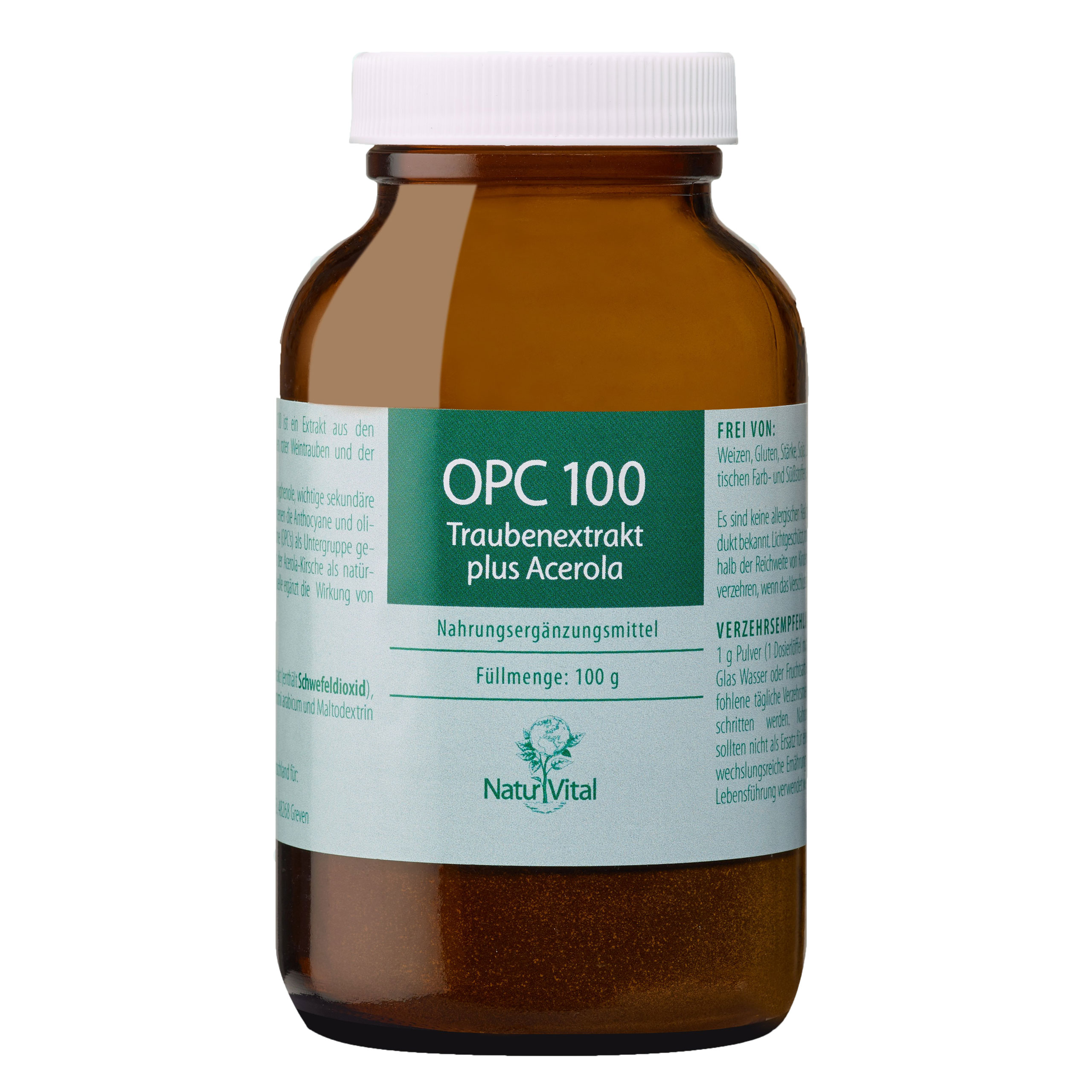 OPC 100 mit Acerola von Natur Vital beinhaltet 100 Gramm