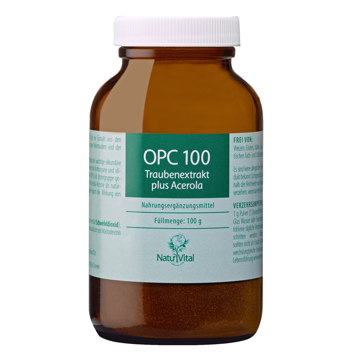 OPC 100 mit Acerola von Natur Vital beinhaltet 100 Gramm