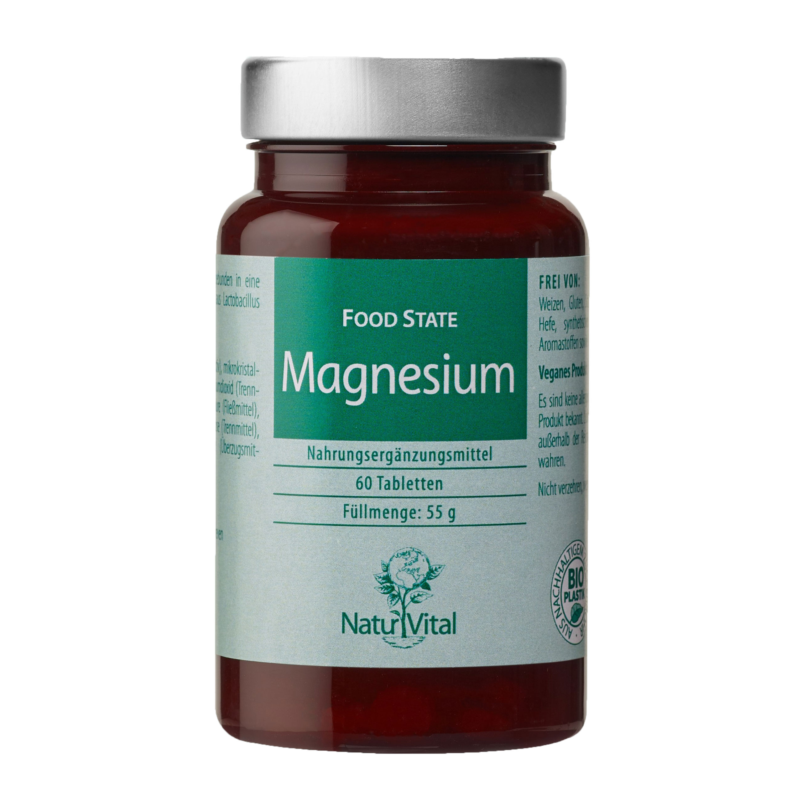 Magnesium von Natur Vital beinhaltet 60 Tabletten